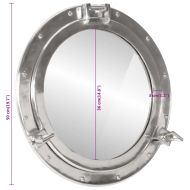 Огледало за стена с илюминатор Ø50 см алуминий и стъкло