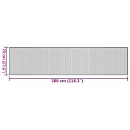 Килим, правоъгълен, сив, 70x300 см, бамбук