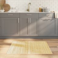 Килим, правоъгълен, светъл натурален, 80x100 см, бамбук