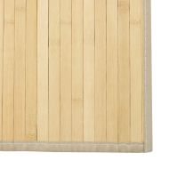 Килим, правоъгълен, светъл натурален, 100x200 см, бамбук