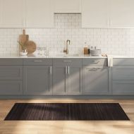 Килим, правоъгълен, тъмнокафяв, 80x200 см, бамбук