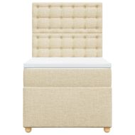 Боксспринг легло с матрак, кремава, 90x190 см, плат