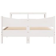 Рамка за легло с табла, бяла, 120х200 см, бор масив