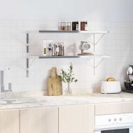 Скоби за рафт 4 бр 40x2,5x25 см сребрист неръждаема стомана