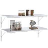 Скоби за рафт 4 бр 40x2,5x25 см сребрист неръждаема стомана