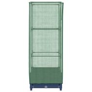 Повдигнато легло с оранжерия калъф, ратанов вид, 40x40x123 см