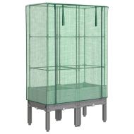 Повдигнато легло с оранжерия калъф, ратанов вид, 80x40x140 см