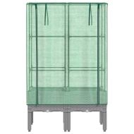 Повдигнато легло с оранжерия калъф, ратанов вид, 80x40x140 см