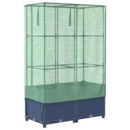 Повдигнато легло с оранжерия калъф, ратанов вид, 80x40x138 см