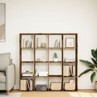 Библиотека, старо дърво, 137,5x29x137,5 см, инженерно дърво