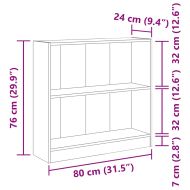 Библиотека, дъб артизан, 80x24x76 см, инженерно дърво