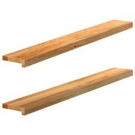 Прозоречни первази, 2 бр, светлокафяви, 120x15x2 см, дъб масив