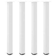 Крака за бар маса, 4 бр., бели, 90-92 см, стомана