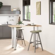 Крака за бар маса, 4 бр., бели, 90-92 см, стомана