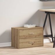 Шкаф с 2 чекмеджета дъб артизан 60x31x40 см инженерно дърво