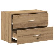 Шкаф с 2 чекмеджета дъб артизан 60x31x40 см инженерно дърво