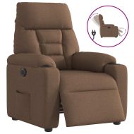 Електрически наклоняем стол, кафяв, текстил