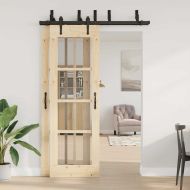 Комплект механизъм за плъзгаща врата, 152,5 см, стомана, черен