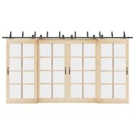 Комплект механизъм за плъзгаща врата, 427 см, стомана, черен