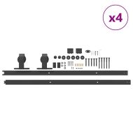 Комплект механизъм за плъзгаща врата, 427 см, стомана, черен