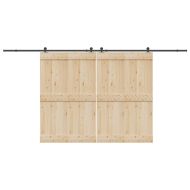 Комплект механизъм за плъзгаща врата, 427 см, стомана, черен