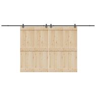 Комплект механизъм за плъзгаща врата, 427 см, стомана, черен