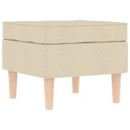 Фотьойл с табуретка за крака, кремав, текстил