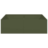 Кашпа, маслиненозелена, 100x100x30 см, стомана