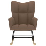 Люлеещ се стол, кафяв, текстил