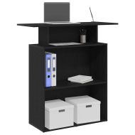 Рецепционно бюро, черно, 100x40x104 см, инженерно дърво