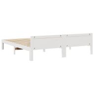 Рамка за легло без матрак, бял, 160x200 см, бор масив