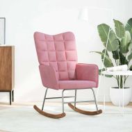 Люлеещ стол, розов, кадифе