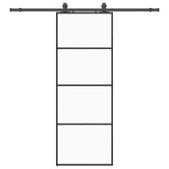 Плъзгаща се врата с обков черна 76x205 см ESG стъкло