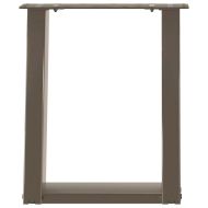 Крака за масичка за кафе, U-образни, 2 бр., естествена стомана, 38 x (42-43) см, стомана