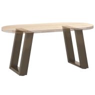 Крака за масичка за кафе, U-образни, 2 бр., естествена стомана, 38 x (42-43) см, стомана