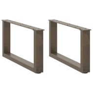 Крака за масичка за кафе, U-образни, 2 бр., естествена стомана, 70 x (30-31) см, стомана