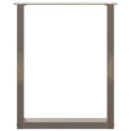 Крака за трапезна маса, U-образни, 2 бр., естествена стомана, 70 x (72-73) см, стомана