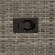 Градински стол с възглавници, сив, полиратан