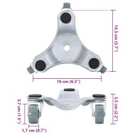 Мебелни колелца 4 бр. 16x14,5x5,5 см, стомана 180 кг