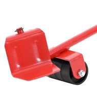 Мебелни колелца 8 бр. с повдигачи, червени, 9,8x7,5x3 см, 150 кг