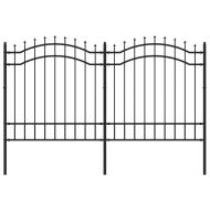 Градинска ограда Woerden с връх тип копие, черна, 240x125 см, стомана