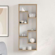 Стенен рафт, дъбов, 36x16x90 см, инженерно дърво