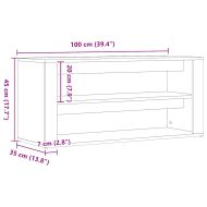 Пейка за обувки, черен дъб, 100x35x45 см, инженерно дърво