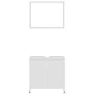 Комплект мебели за баня от 3 части, бял, инженерно дърво