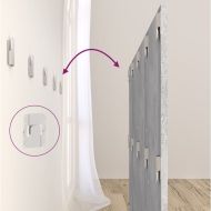 Горна табла за легло с шкафчета, бетонно сиво, инженерно дърво