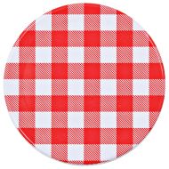 Стъклени буркани за сладко с бяло-червени капачки 48 бр 110 мл