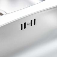 Кухненска мивка двойно корито цедка и сифон неръждаема стомана