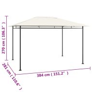 Шатра, 384x281x270 см, кремава, 180 г/м²