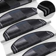 Самозалепващи стелки за стълби, 10 бр, 65x21x4 см, черно и сиво