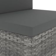 Градински лаундж комплект, 9 части, полиратан, сив